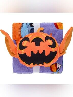 Disney Stitch Halloween Nogginz Pillow Plush Throw Blanket Set NWT